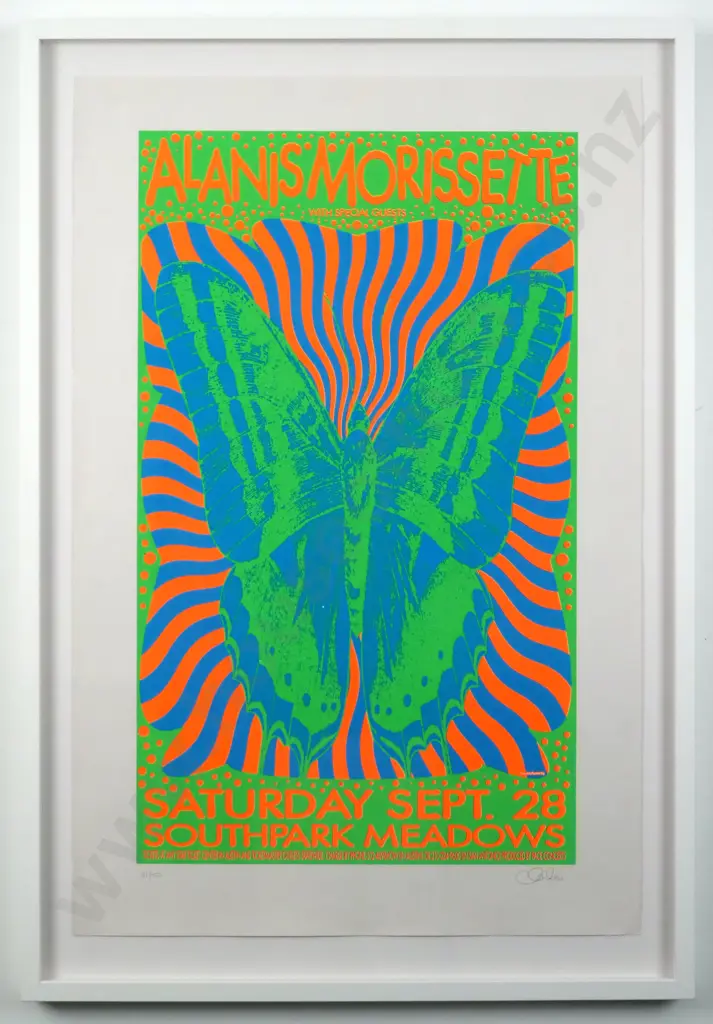 1996. Alanis Morisette Concert.  Silk Screenprint Poster. Image 1++