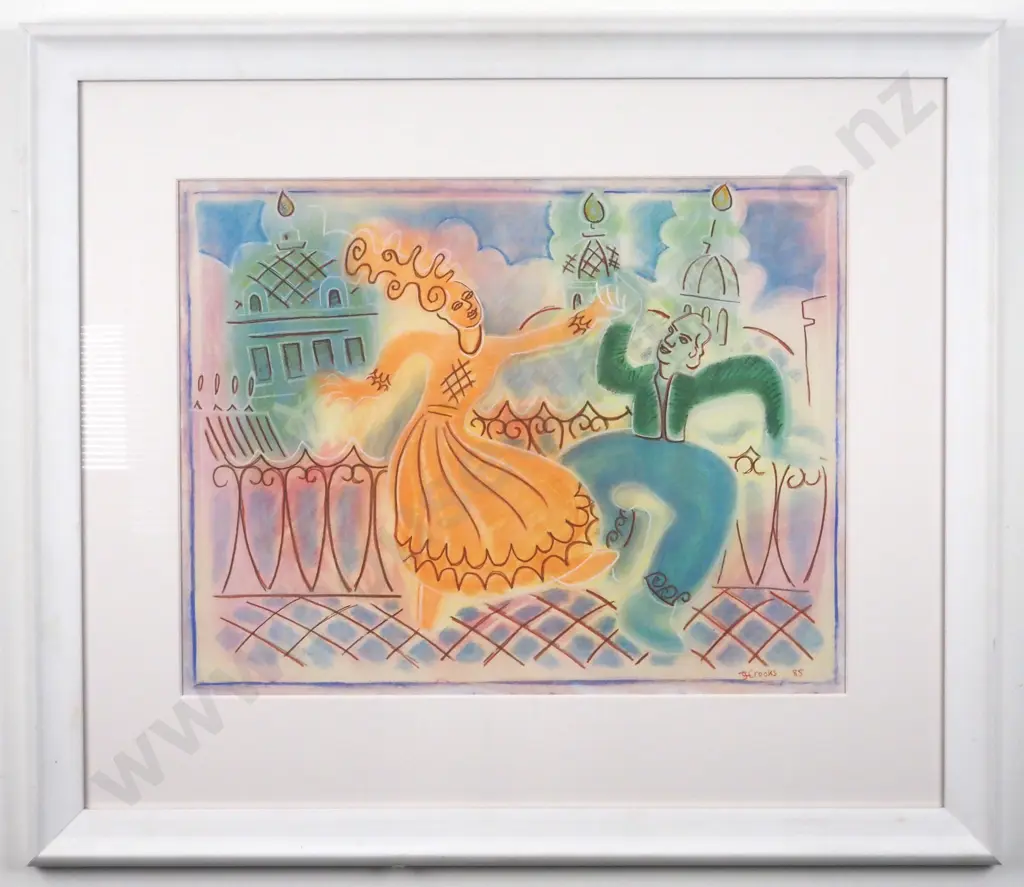 J.C. Crooks. 1985. The Dancers. Pastel. Image 1++