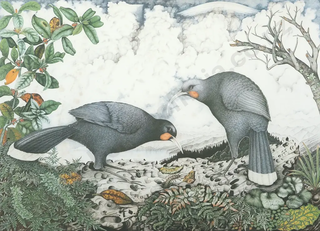 Rei Hamon. Huia. 1980. No 133. Signed and Annotated '1980 1530/2000' in Pencil. Limited Edition Print. Image 1++