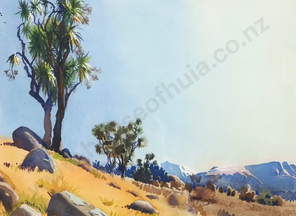 A.A. Deans. South Canterbury. Watercolour. Image 1++