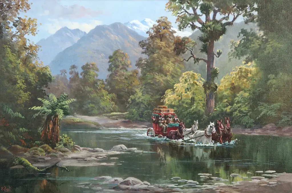 E Papps, West Coast Coach . Oil On Board. Signed. 600 x 900mm Image 1++