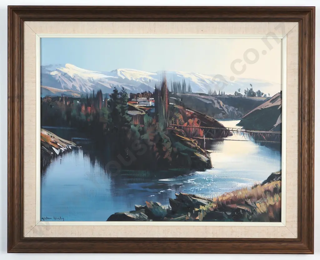 Graham Brinsley. Kawarau Suspension Bridge. Oil On Board. Image 1++