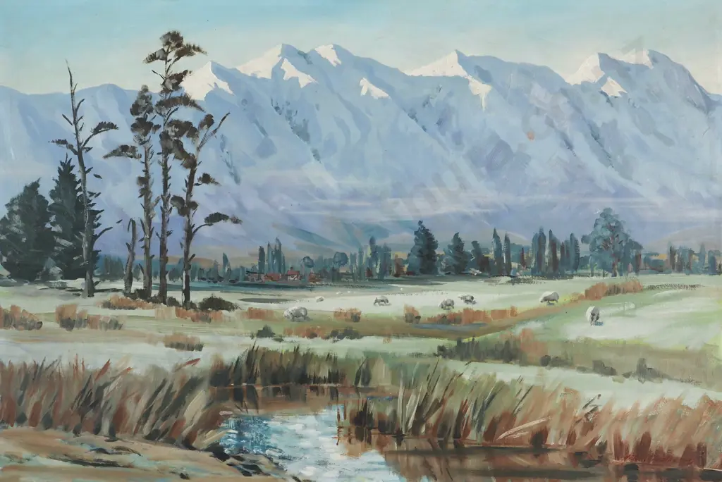 Aston Greathead. Suburban Flat, Kaikoura. Oil On Board. Image 1++