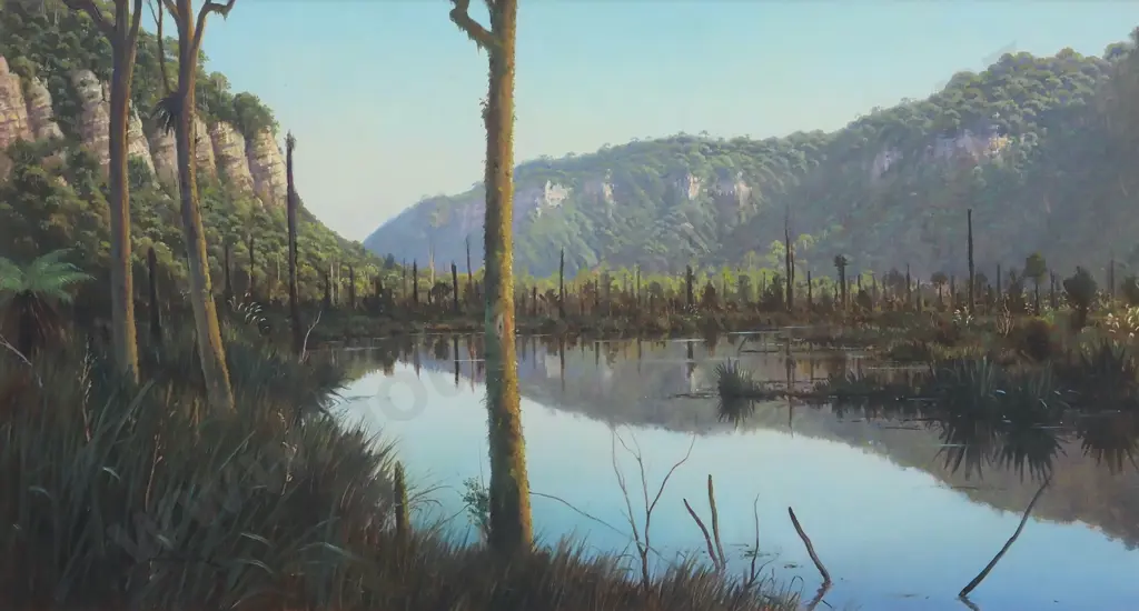 K. J. Toomer. Swamp Flats, Bullock Creek. Oil On Board. Image 1++