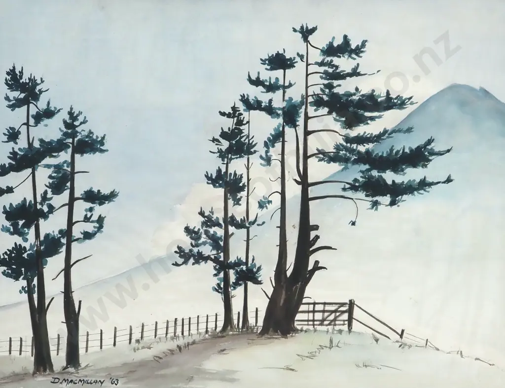 D. MacMillan. 1963. Farm Scene. Watercolour. Image 1++