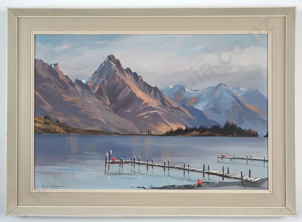 Kenneth J. Andrews. 1974. Walter Peak, Wakatipu. Oil on Board. Image 1++