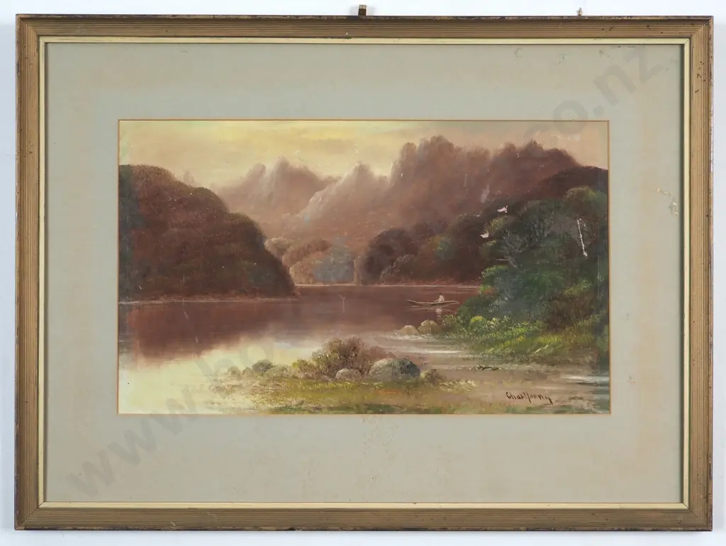 Chas Young. Landscape. Oil on Board. Image 1++