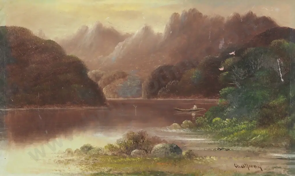 Chas Young. Landscape. Oil on Board. Image 1++