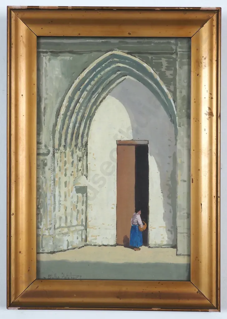 Blythe Fletcher. Gothic Arch,. Watercolour & Gouache. Image 1++