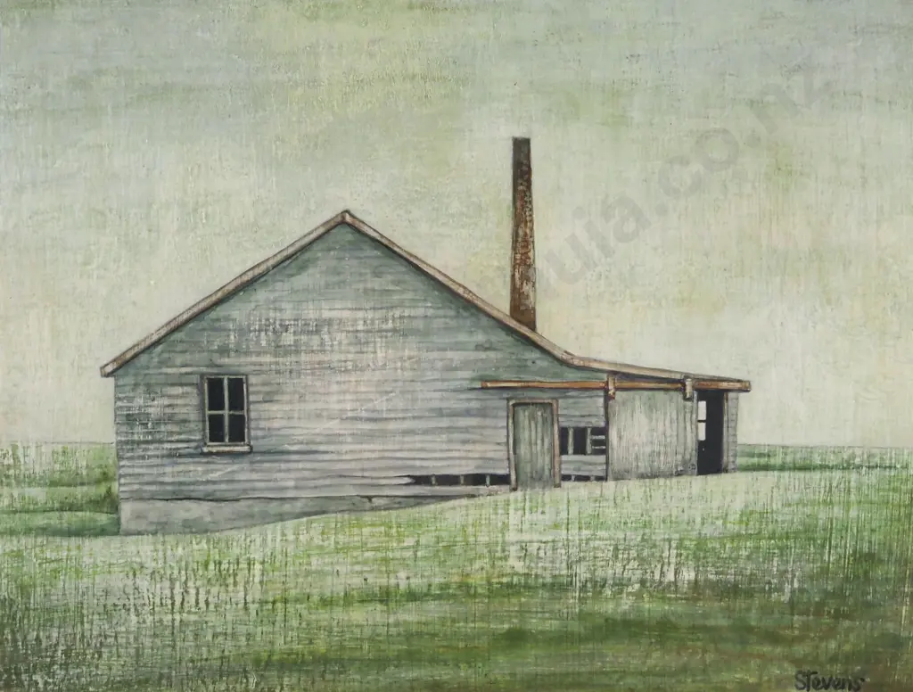 Elizabeth Stevens. Abandoned Shed. Casein Tempera. Image 1++
