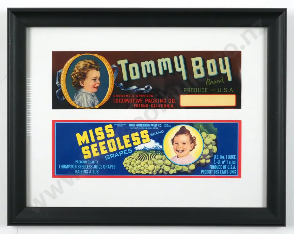 Vintage 1920s -1940s Vintage Fruit Crate Labels. Authentic Lithographs/Originals. Image 1++