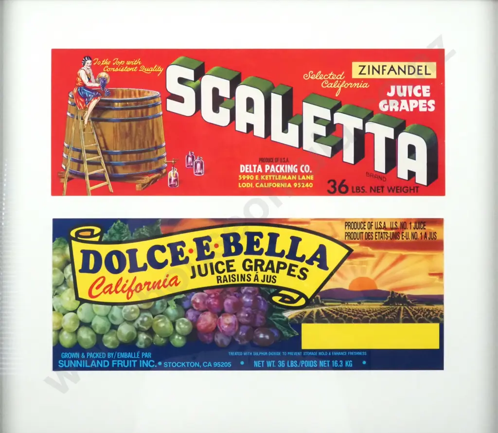1920s-1940s Vintage Fruit Crate Labels. Authentic Label & Authentic Lithograph. Image 1++