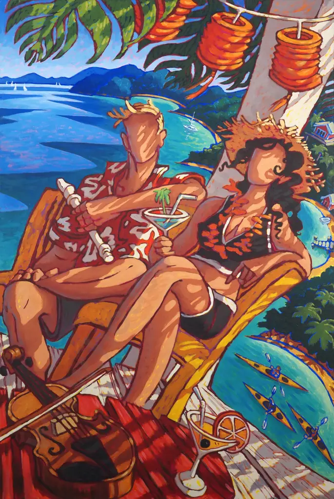 Spira Alalääkkölä. 2010. Two People Having a Drink. Acrylic on Canvas. Image 1++