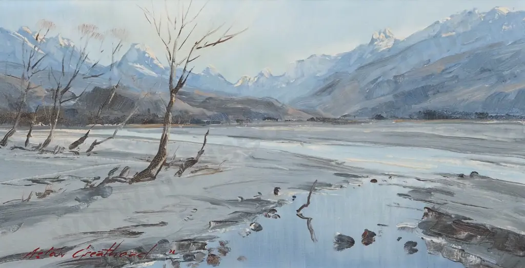 Aston Greathead. 1976. Matukituki Valley, West Of Wanaka. Oil On Board. Image 1++