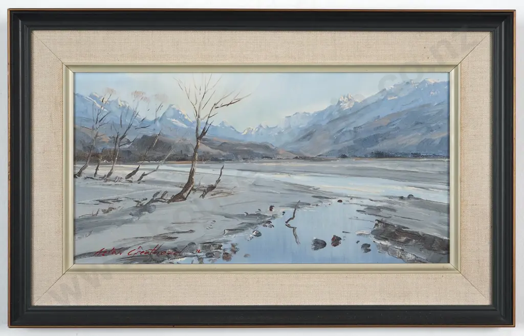 Aston Greathead. 1976. Matukituki Valley, West Of Wanaka. Oil On Board. Image 1++