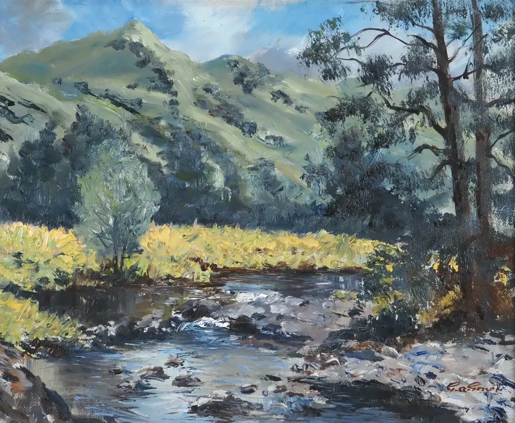 G.A. Genet. Barry's Bay Stream. Oil on Board. Image 1++