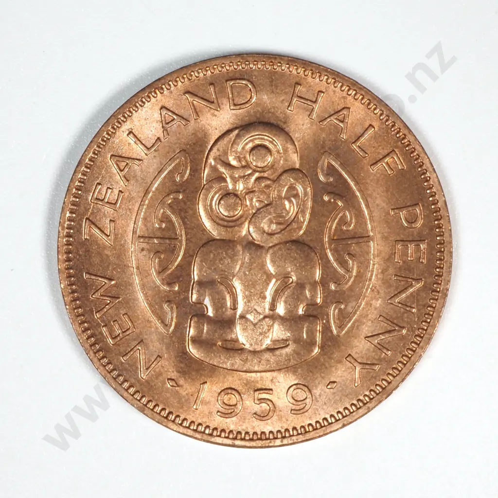 10 New Zealand 1959 Halfpenny Coins Brilliant UNC Total CV $250 Image 1++