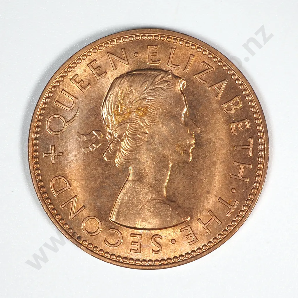 10 New Zealand 1959 Halfpenny Coins Brilliant UNC Total CV $250 Image 1++