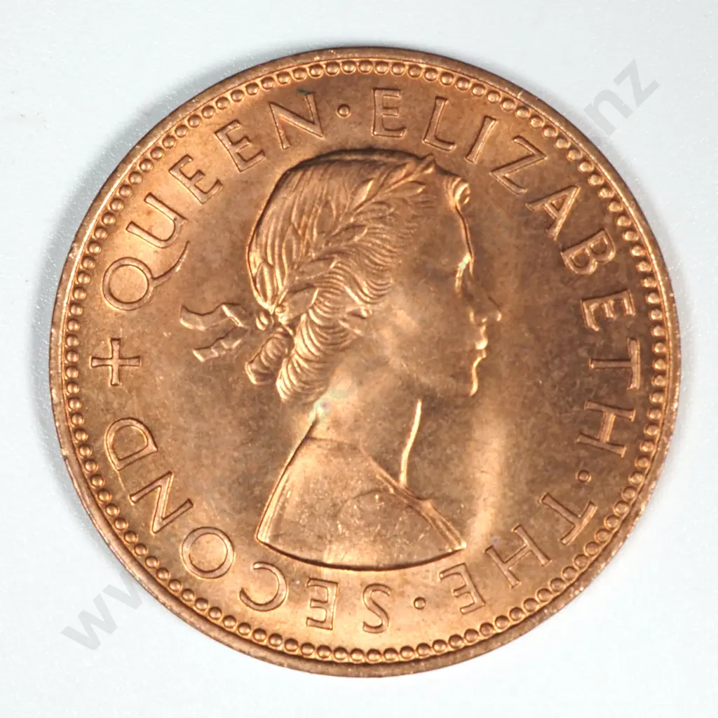 25 New Zealand 1961 Halfpenny Coins UNC Total CV $150 Image 1++