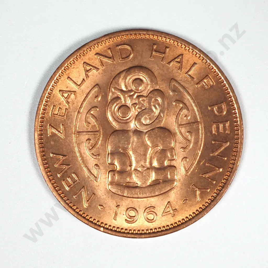 50 New Zealand 1964 Halfpenny Coins UNC Total CV $150 Image 1++
