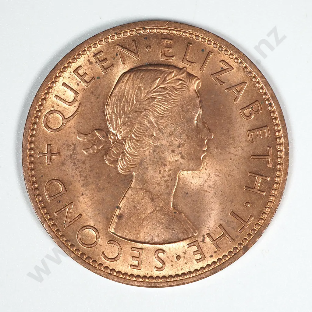 10 New Zealand 1961 One Penny Coins AUNC/UNC Total CV $100 Image 1++