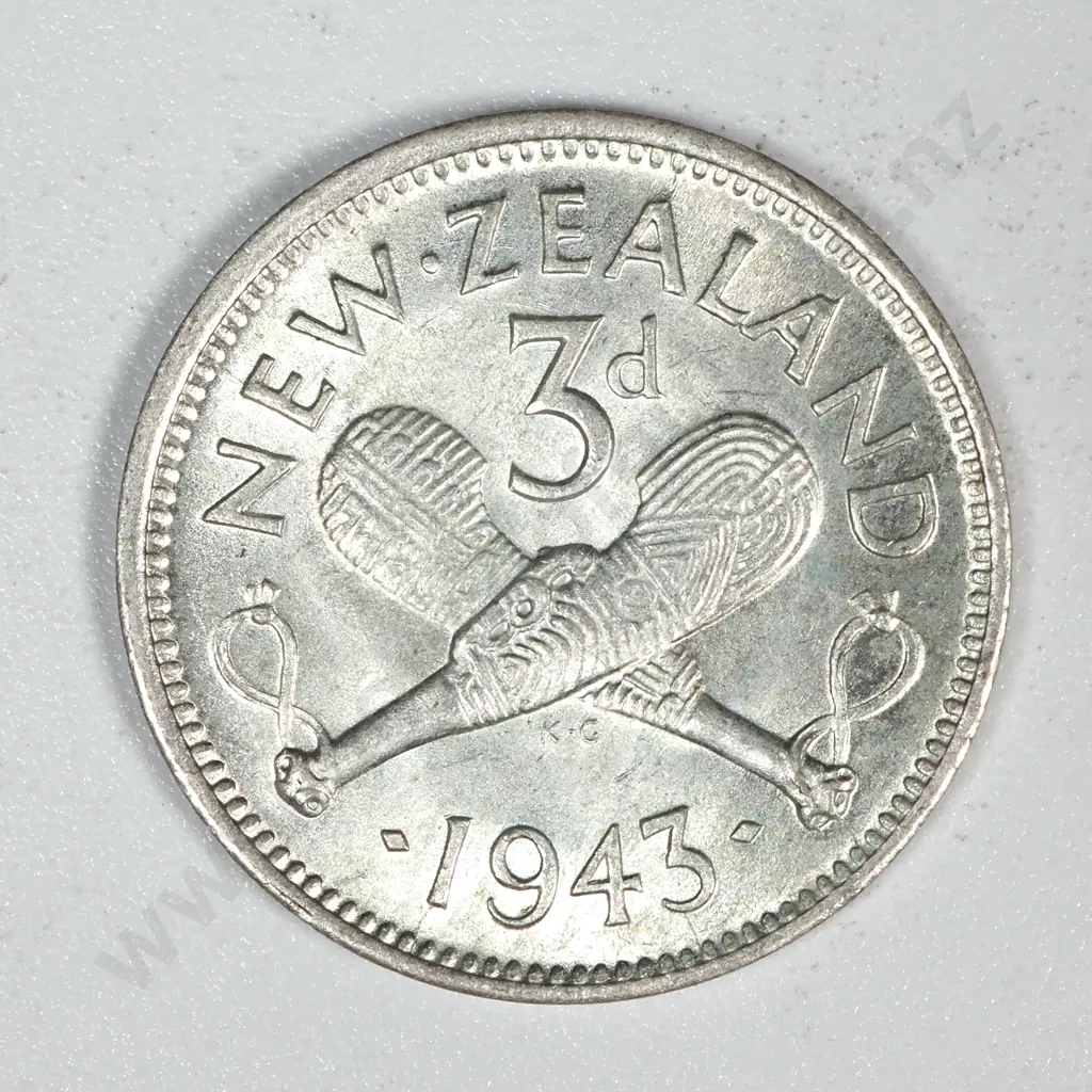 50 New Zealand 1943 Threepence Coins EF+ Total CV $1250 Image 1++