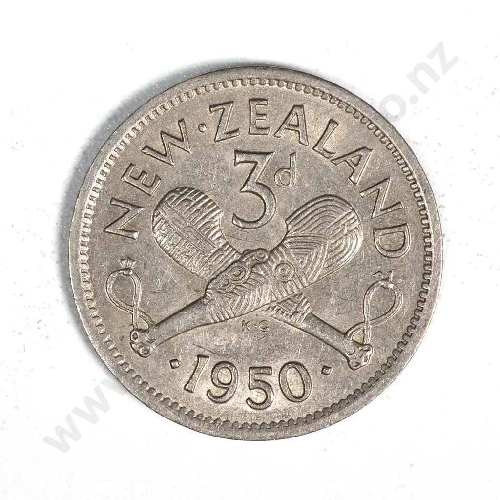 10 New Zealand 1950 Threepence Coins VF+ Total CV $150 Image 1++