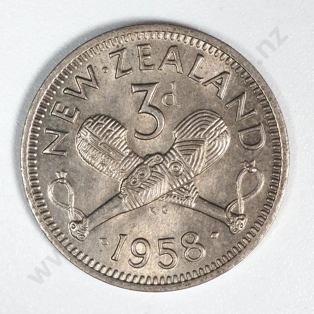 20 New Zealand 1958 Threepence Coins UNC Total CV $300 Image 1++