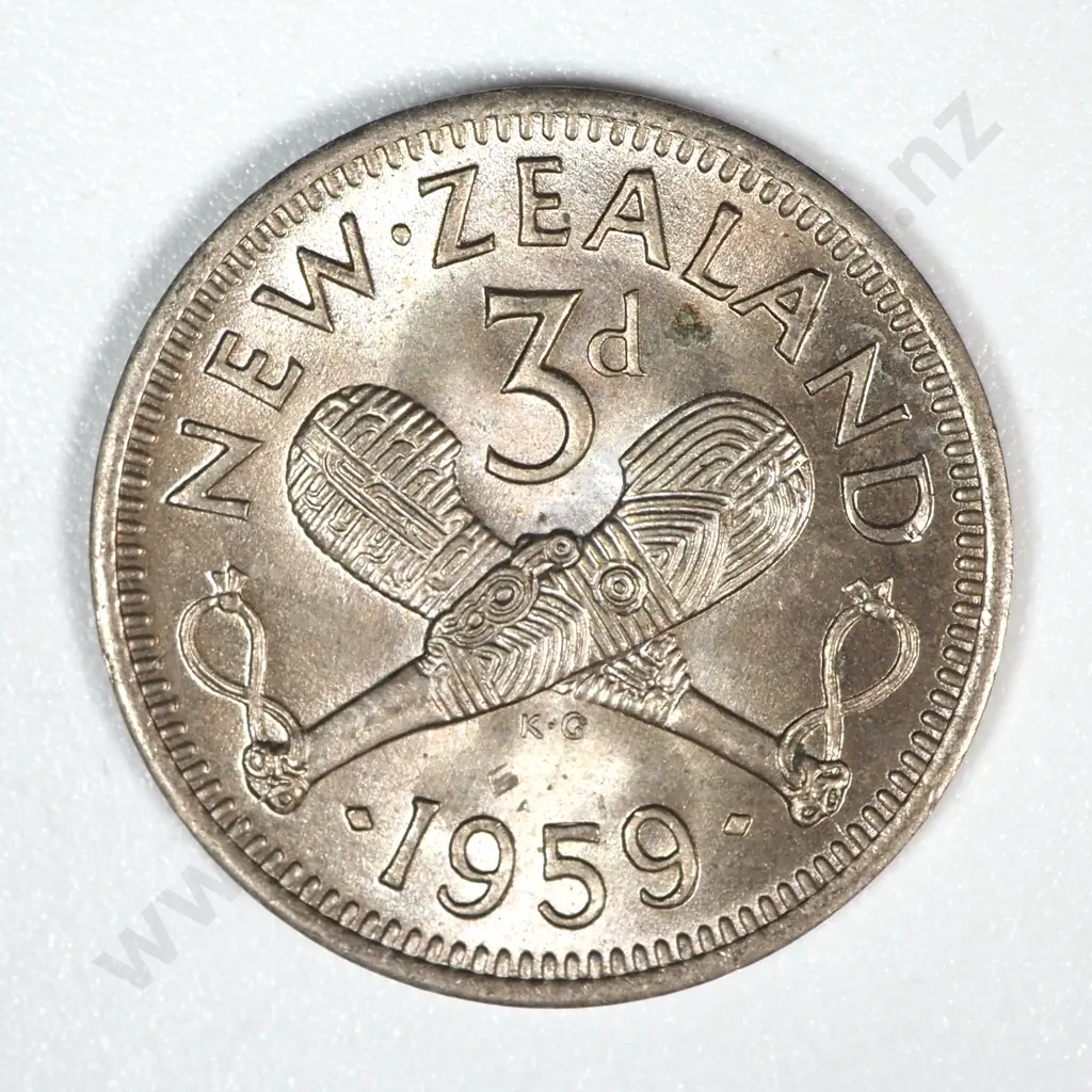 10 New Zealand 1959 Threepence Coins UNC Total CV $150 Image 1++