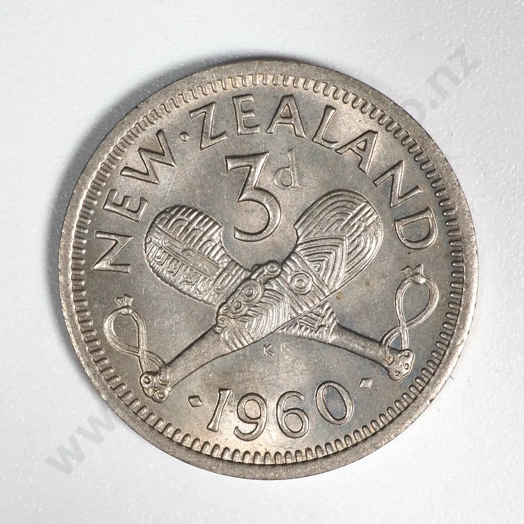 50 New Zealand 1960 Threepence Coins UNC-B.UNC Total CV $400 Image 1++