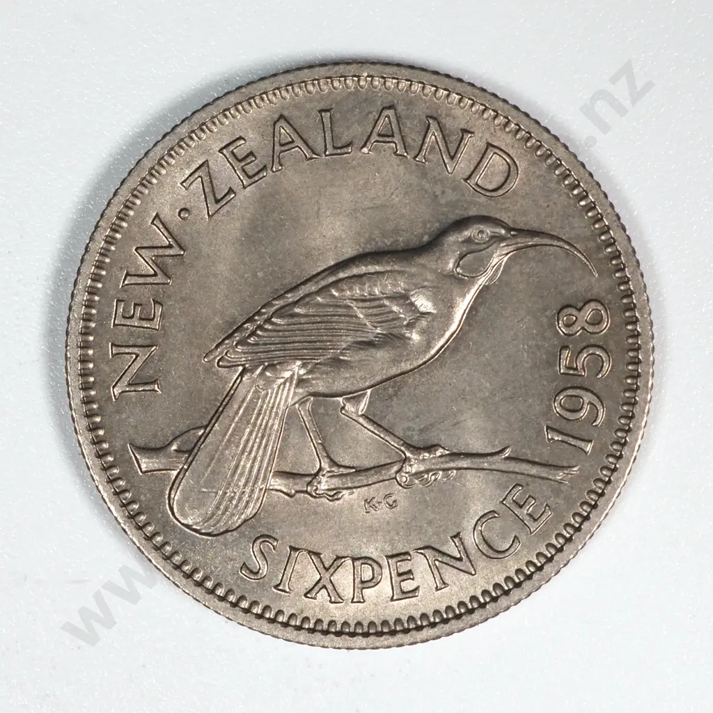 5 New Zealand 1958 Sixpence Coins UNC Total CV $150 Image 1++