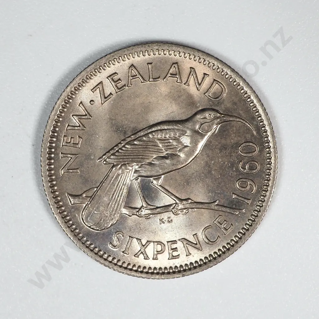10 New Zealand 1960 Sixpence Coins B.UNC Total CV $250 Image 1++