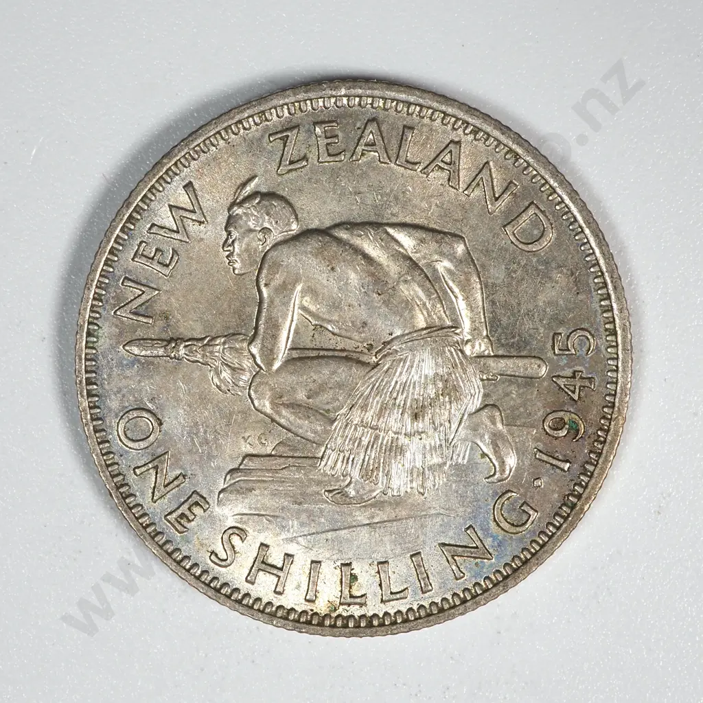 10 New Zealand 1945 Shilling Coins VF+ Total CV $180 Image 1++