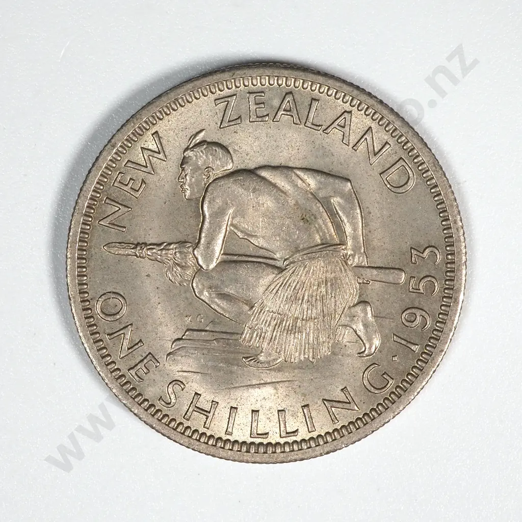 5 New Zealand 1953 Shilling Coins A.UNC-UNC Total CV $250-$400 Image 1++