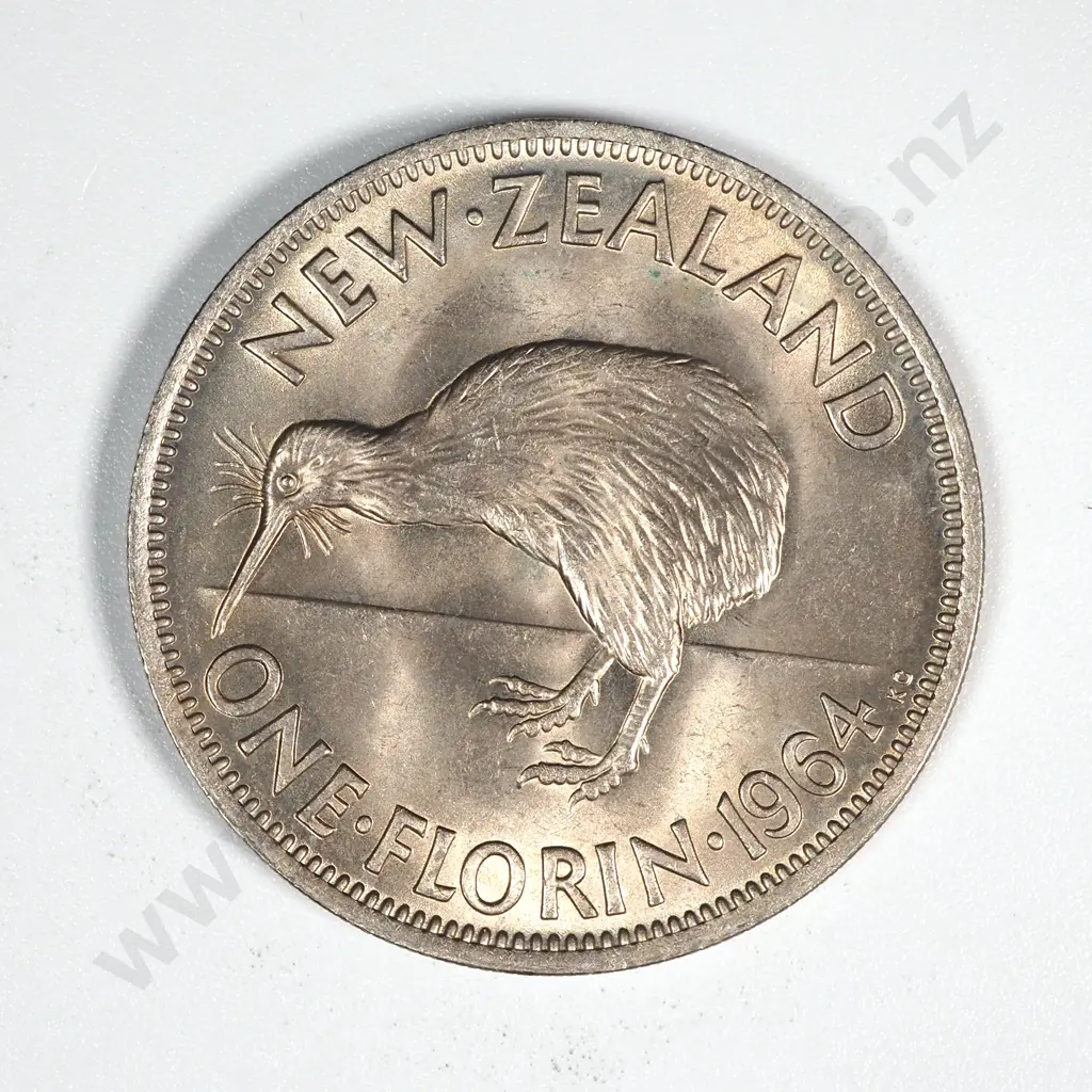 33 New Zealand 1964 Florin Coins EF-UNC Total CV $264-$495 Image 1++