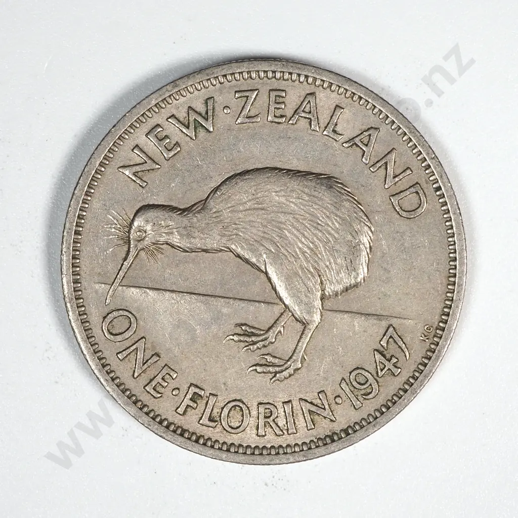 40 New Zealand Florin Coins VF+ Total CV Min $870 : Ten Each 1947,48,49,50 Image 1++