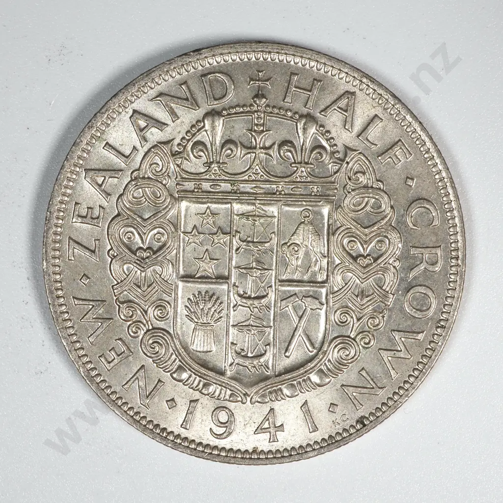 10 New Zealand 1941 Half Crown Coins VF+ Total CV $300 Image 1++