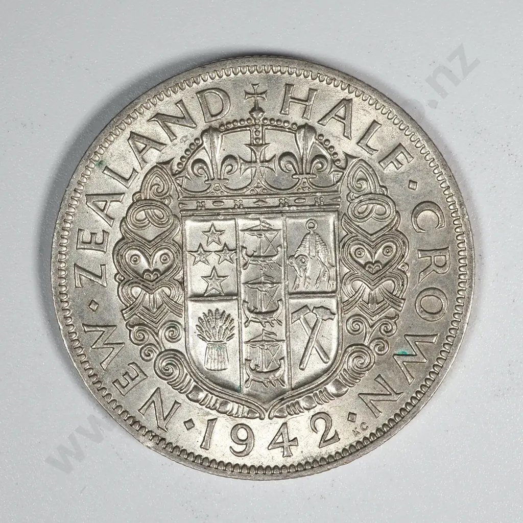 5 New Zealand 1942 Half Crown Coins VF+ Total CV $150 Image 1++