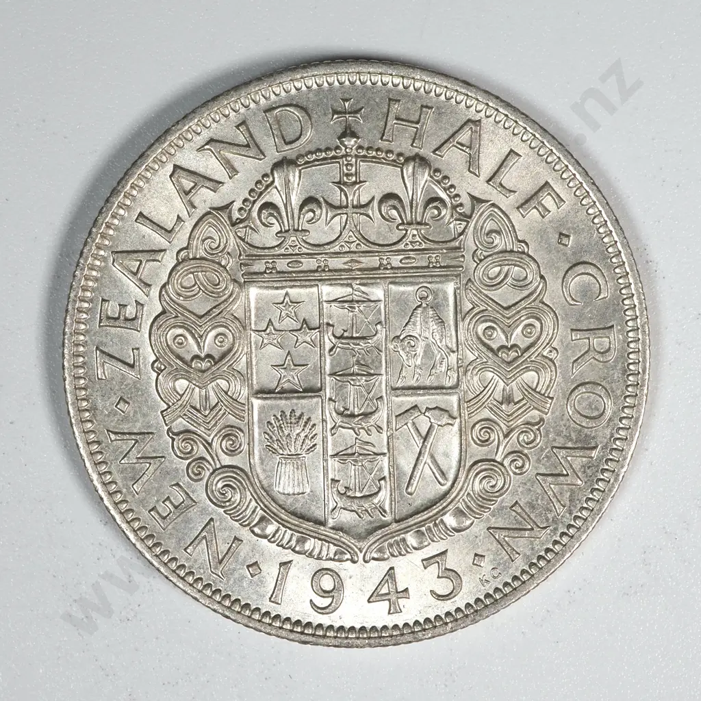 10 New Zealand 1943 Half Crown Coins VF+ Total CV $300 Image 1++
