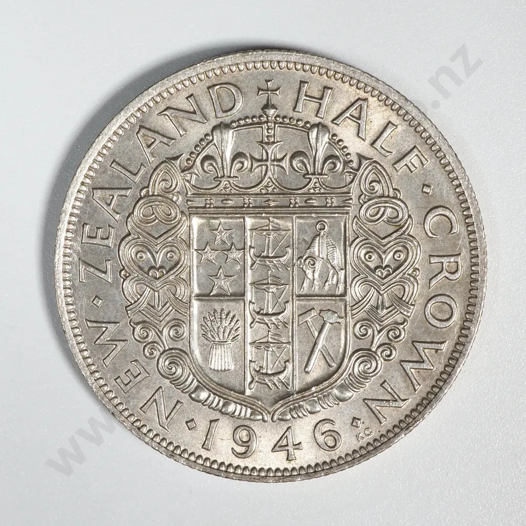 5 New Zealand 1946 Half Crown Coins VF+ Total CV $150 Image 1++