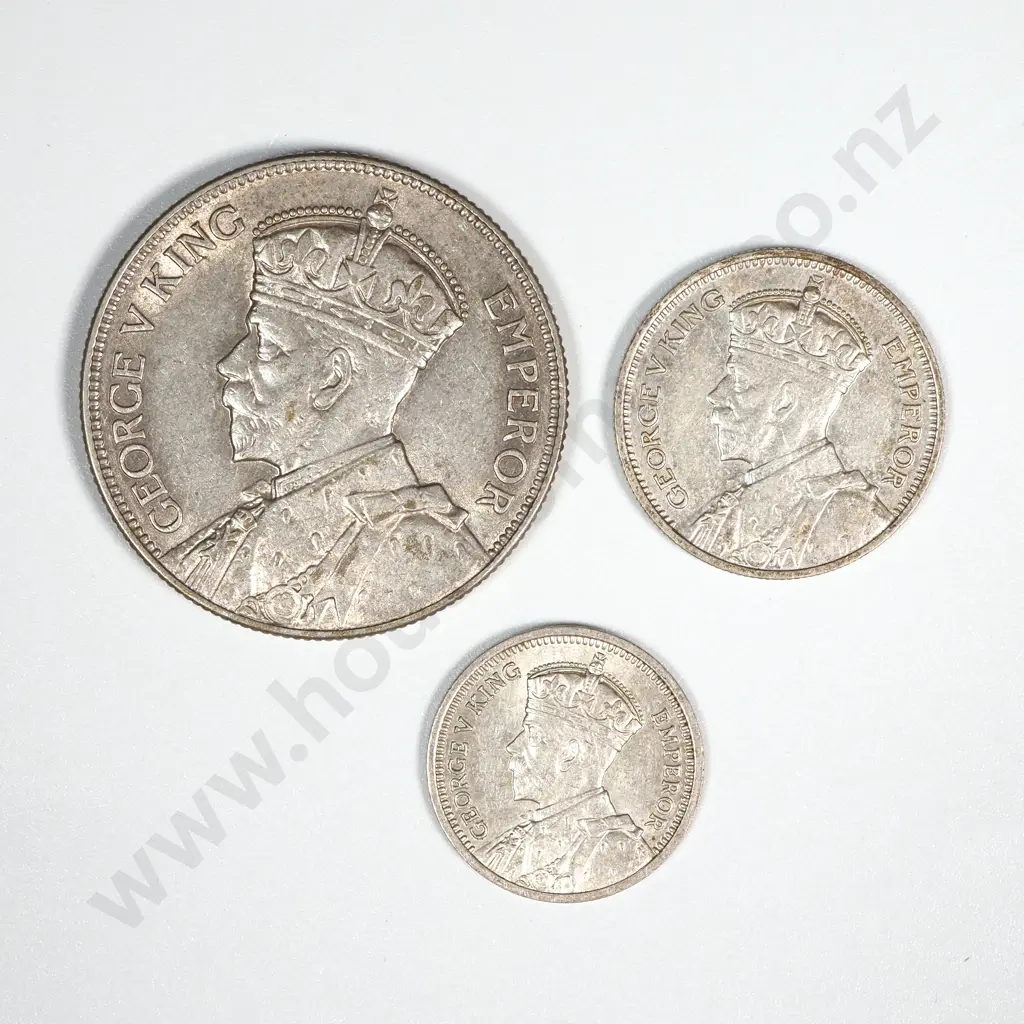 New Zealand 1936 Three Coin Type Set EF Total CV $1115 Image 1++
