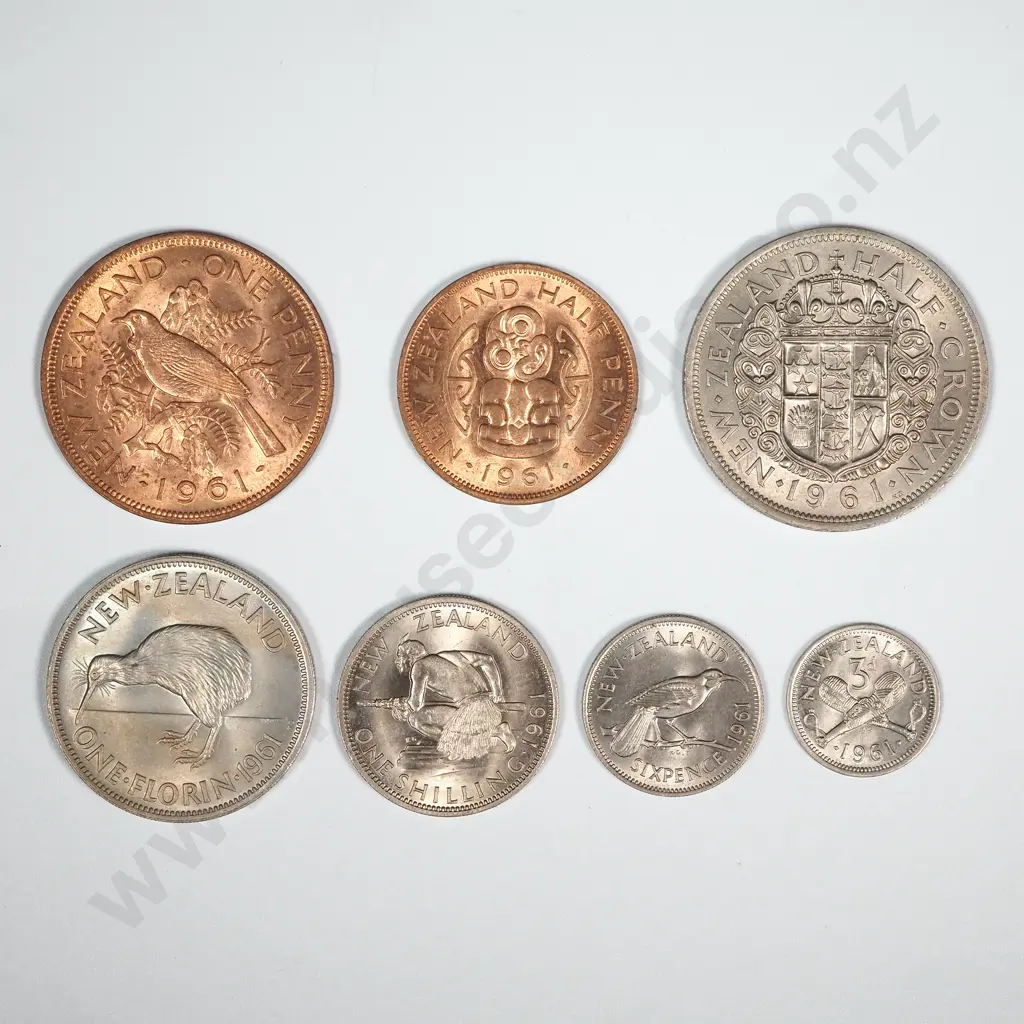 New Zealand 1961 Five Coin Type Set AUNC-UNC Total CV $147-$222 Image 1++