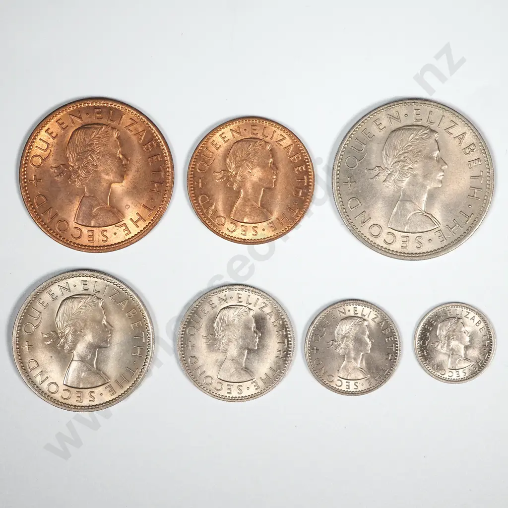 New Zealand 1961 Five Coin Type Set AUNC-UNC Total CV $147-$222 Image 1++