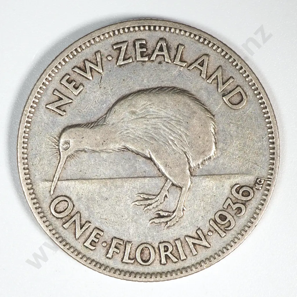 10 New Zealand 1936 Florin Coins Total CV $200 Image 1++