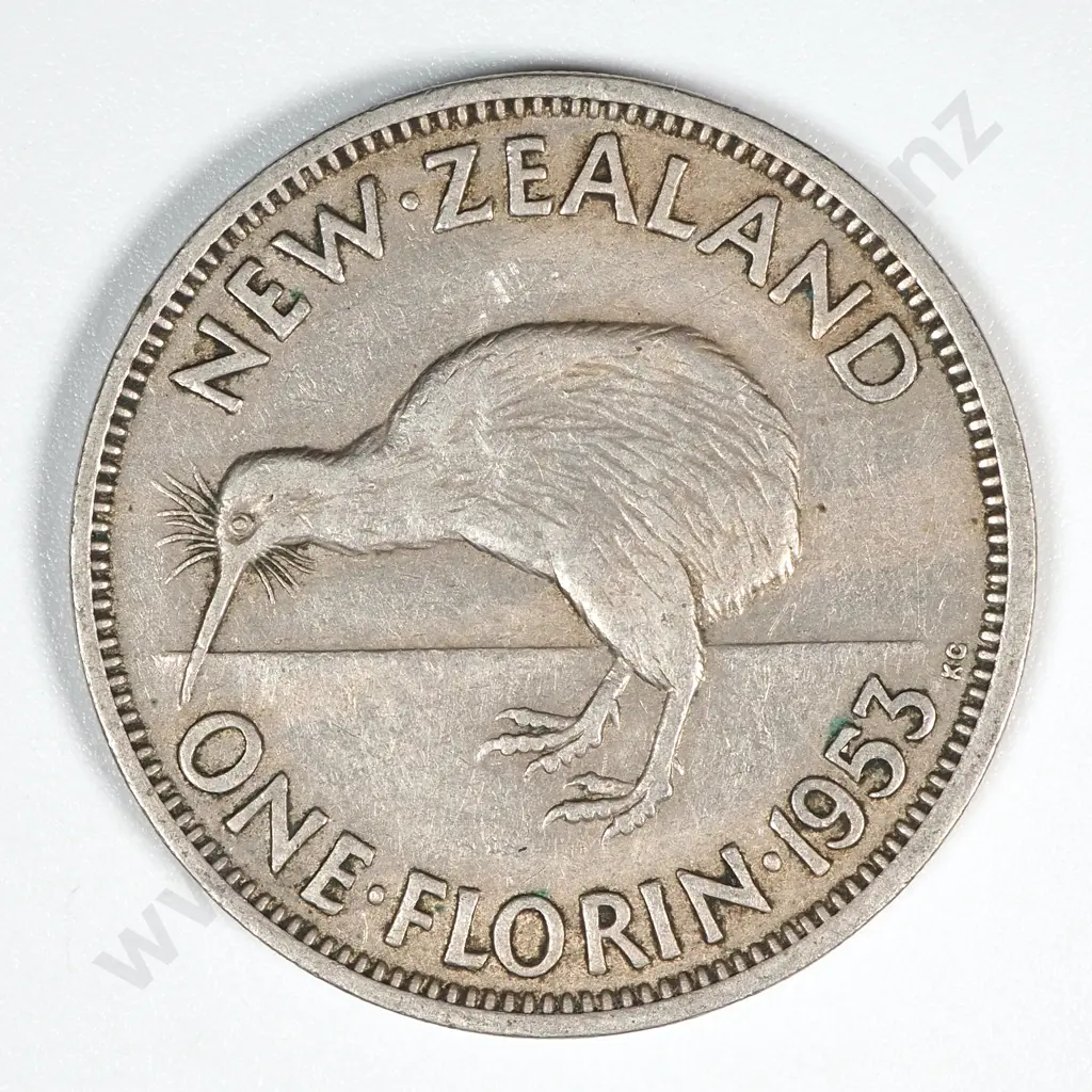 100 New Zealand 1953 Florin Coins Total CV $400 Image 1++