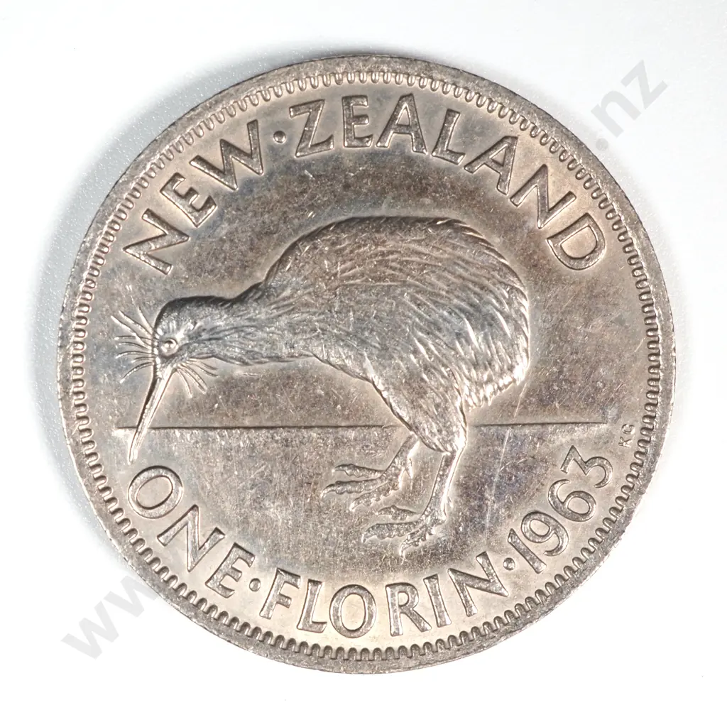 50 New Zealand 1963 Florin Coins - Total CV $300 Image 1++