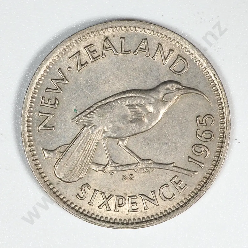 10 New Zealand 1965 Broken Wing Sixpence Coins - Total CV $80 Image 1++