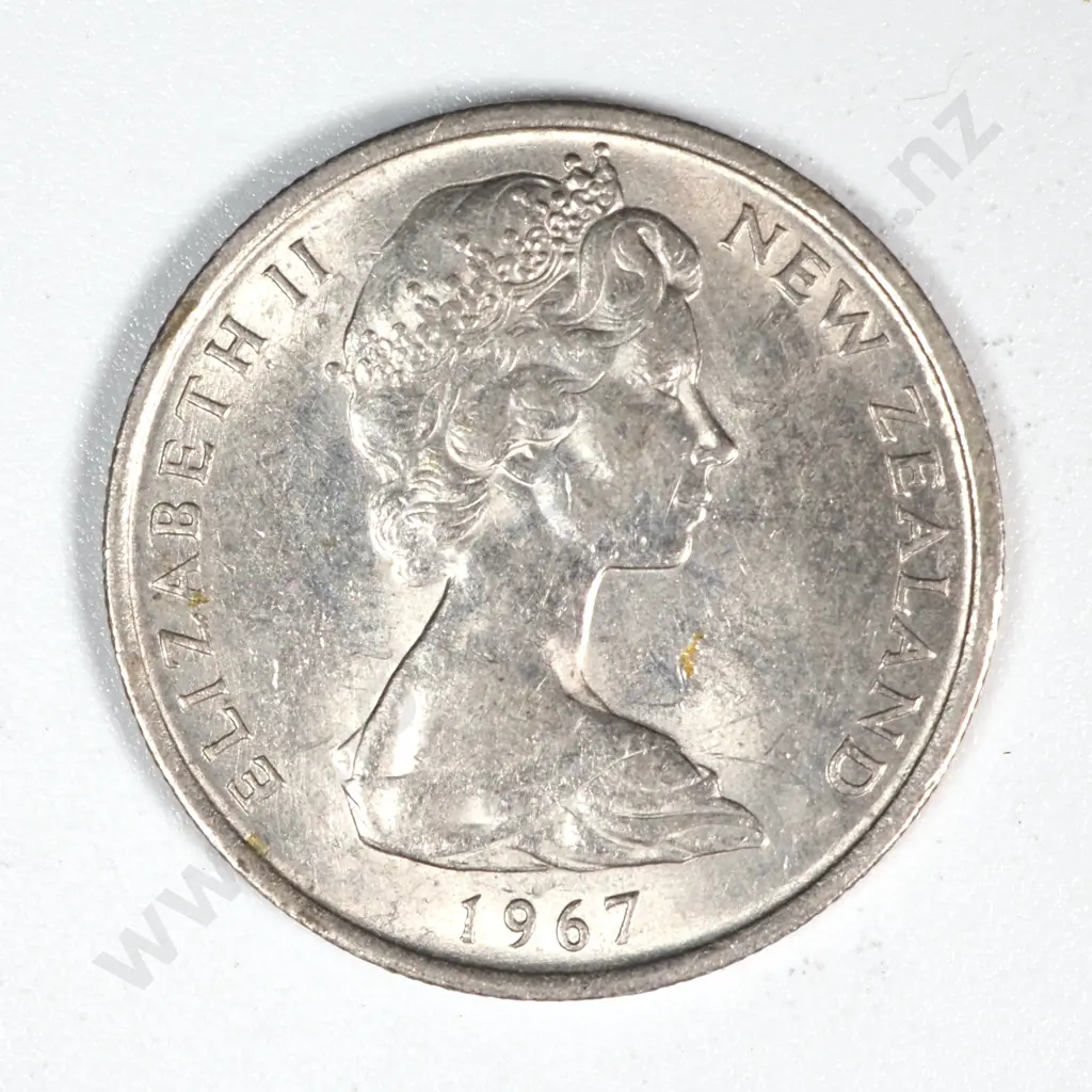 10 New Zealand 1967 No Sea to Right 5 Cent Coins Total CV $200 Image 1++