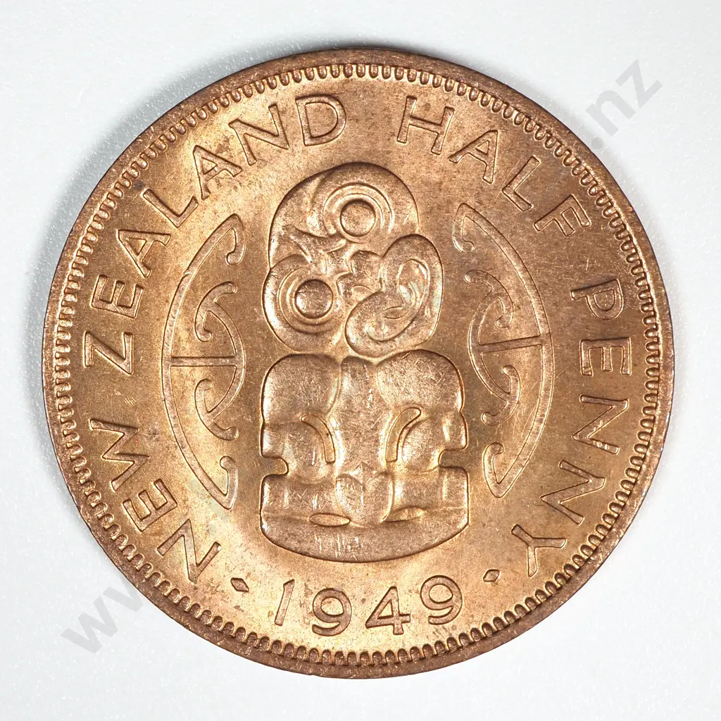1949 new Zealand Halfpenny UNC Full Mint Lustre CV $35 Image 1++