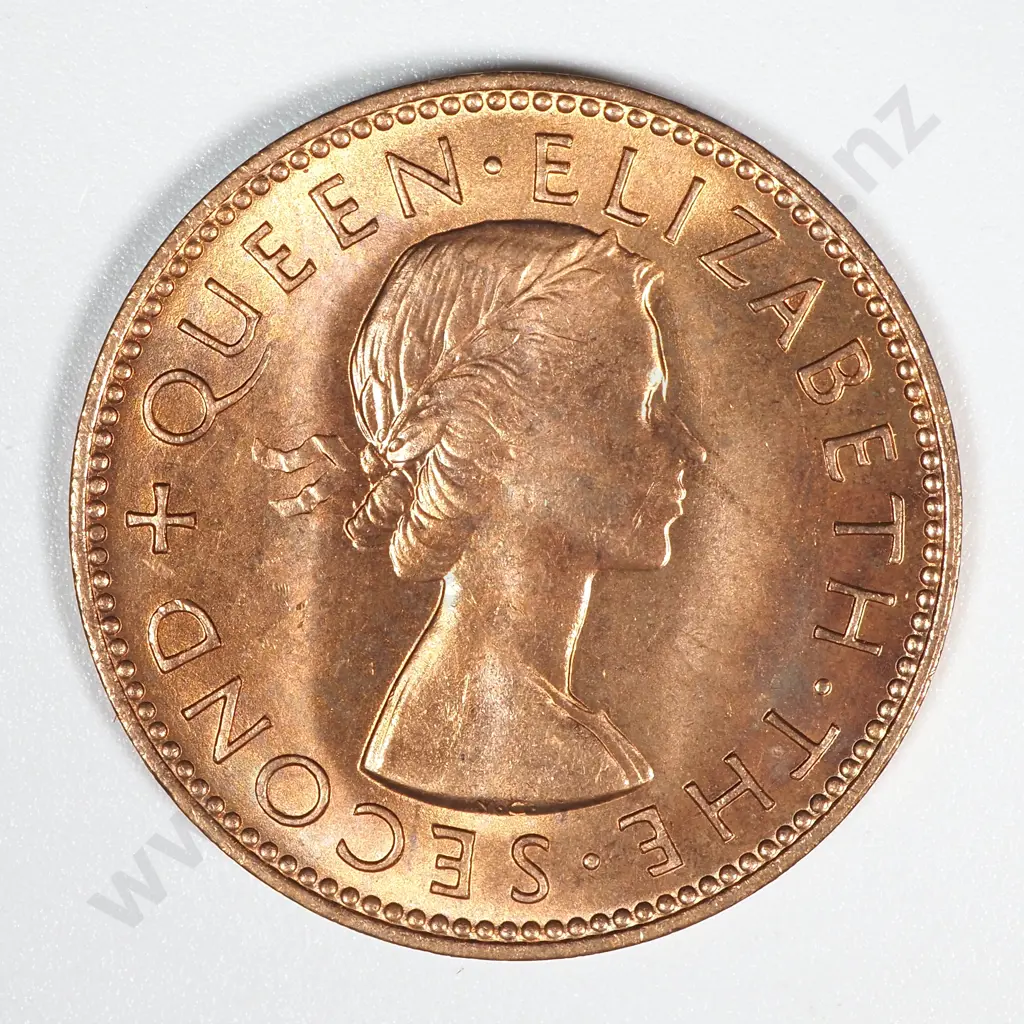 1953 New Zealand Halfpenny BUNC Full Mint Lustre CV $40 Image 1++